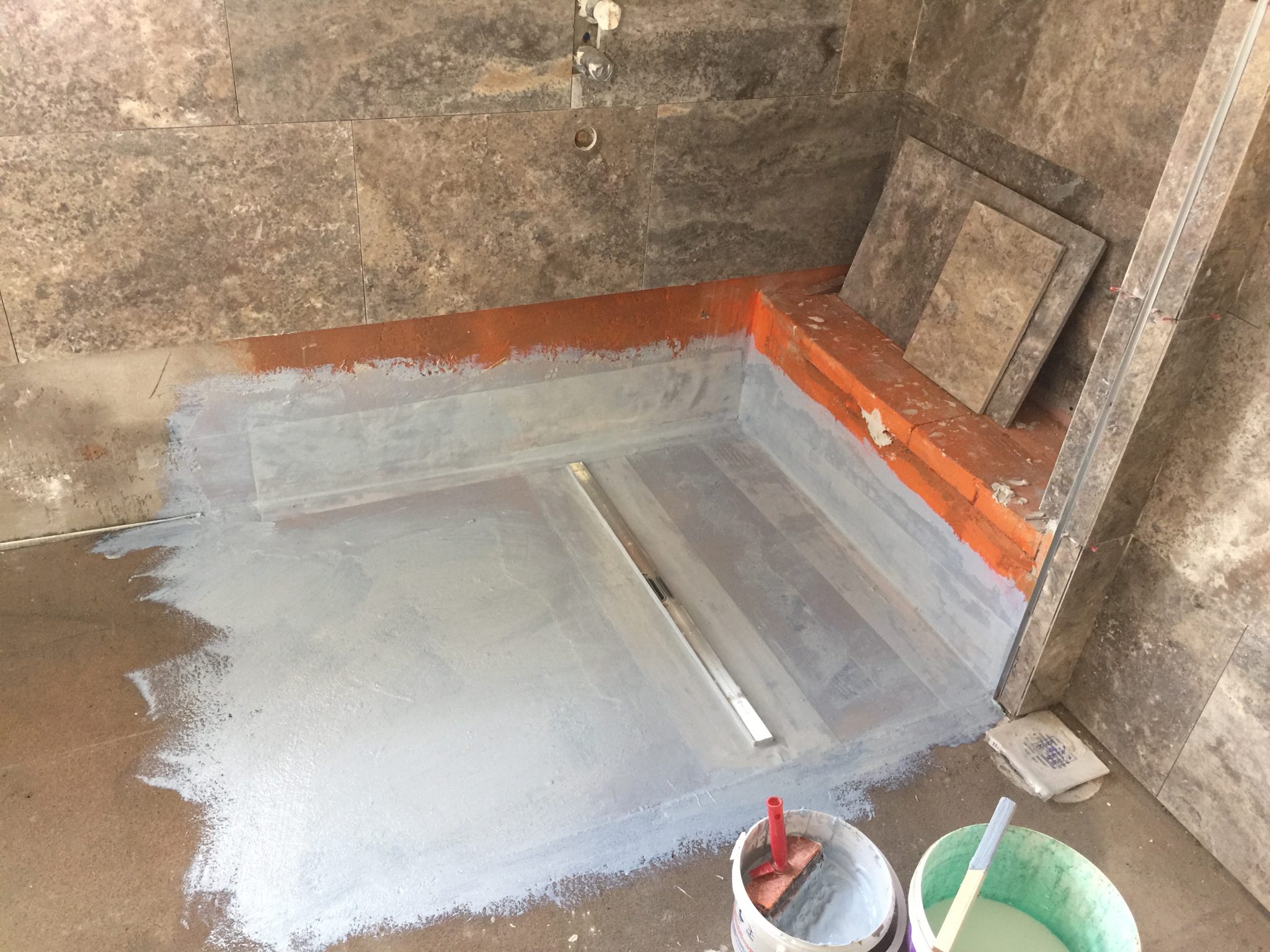 Linear slot drain installed in a concrete Lewis Deck Dovetailed