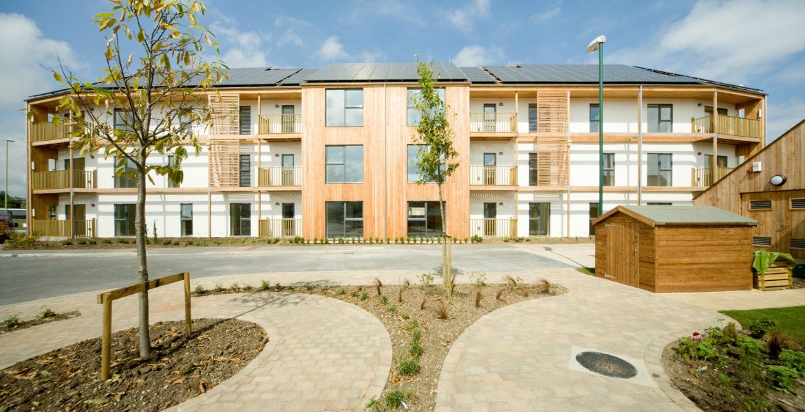 Social Housing Timber Frame Apartments reaching Code Level 6, Zero Carbon. Very high acoustic rating