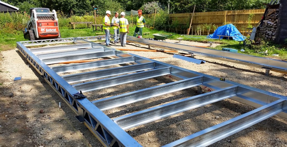 Steel Screwpiles, steel lattice ringbeam, steel internal beams and