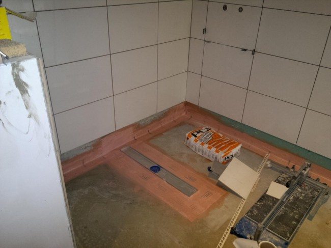 Lewis Deck wetroom floor ready for tiling