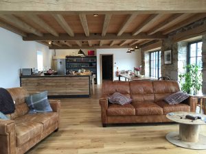 Exposed timber ceilings at Insworke Mill Quay